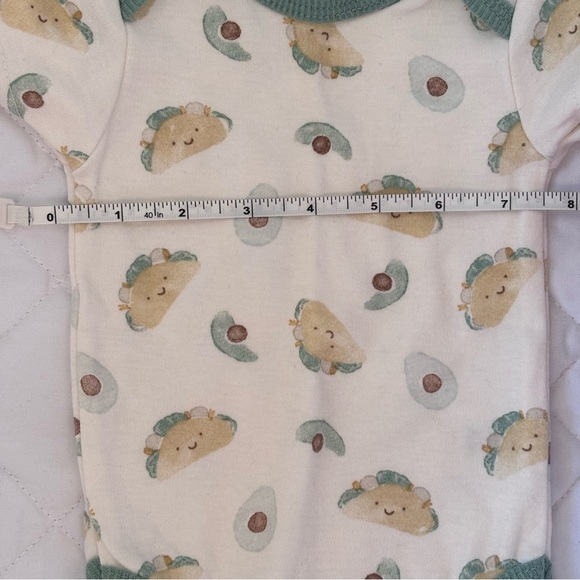 ⭒ 3-6M Kyle & Deena New York Avocado Taco Bodysuit Pastel Unisex Green Trim ⭒ - Picture 6 of 8